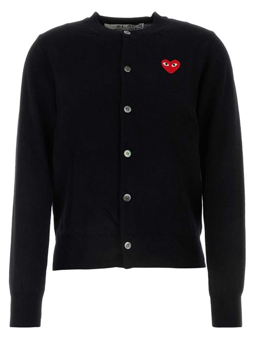 Cardigan con emblema a cuore rosso COMME DES GARÇONS PLAY | AXN0070511BLACK